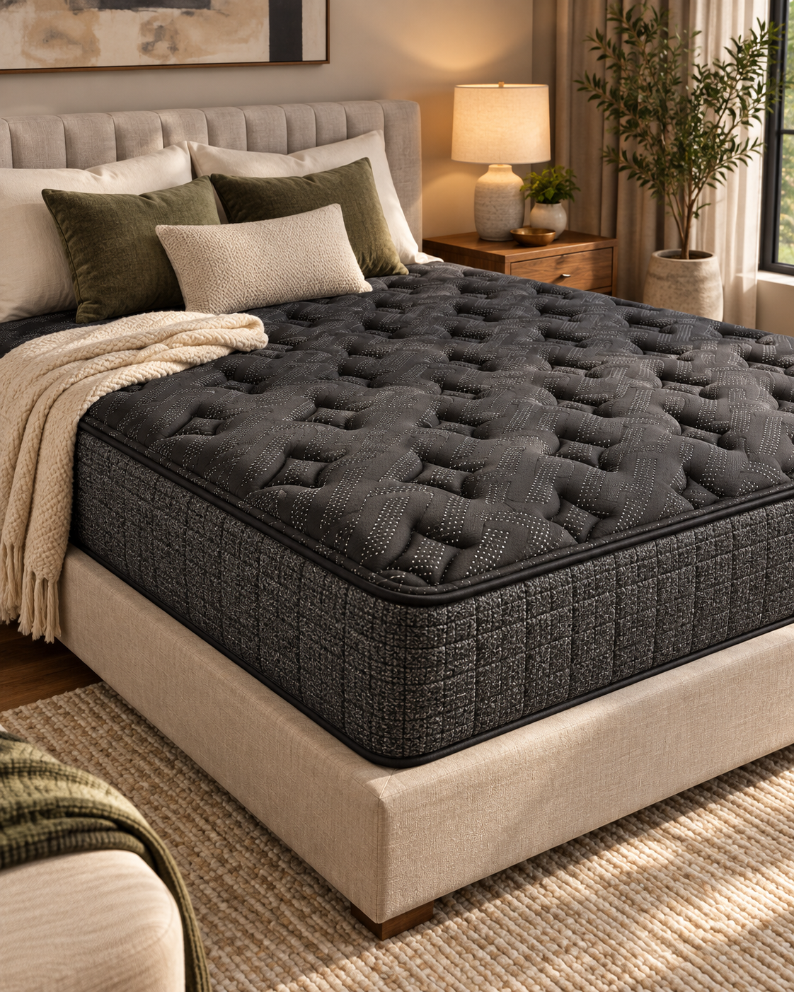 DreamLuxe Elite three-quarter view showing its 14-inch profile